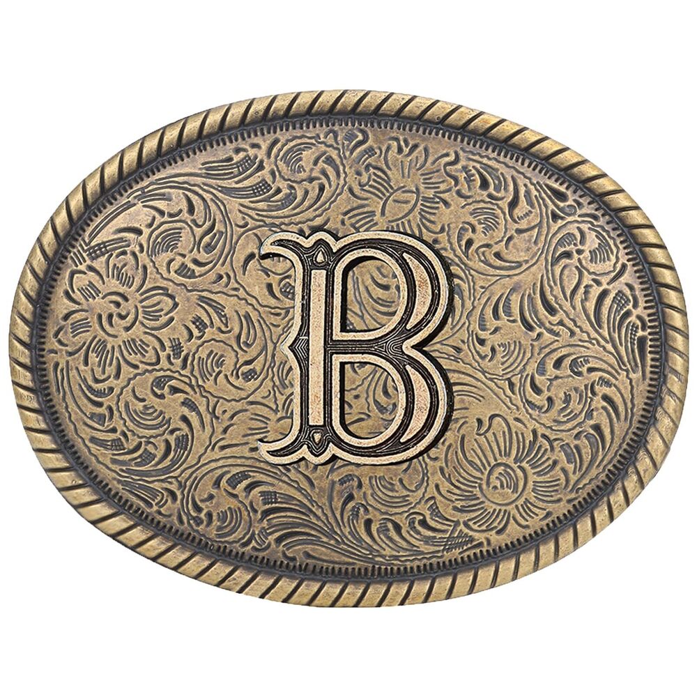 5237 Western Belt Buckle - Initial Letter ABCDJRM to Z Cowboy Belt Buckles
